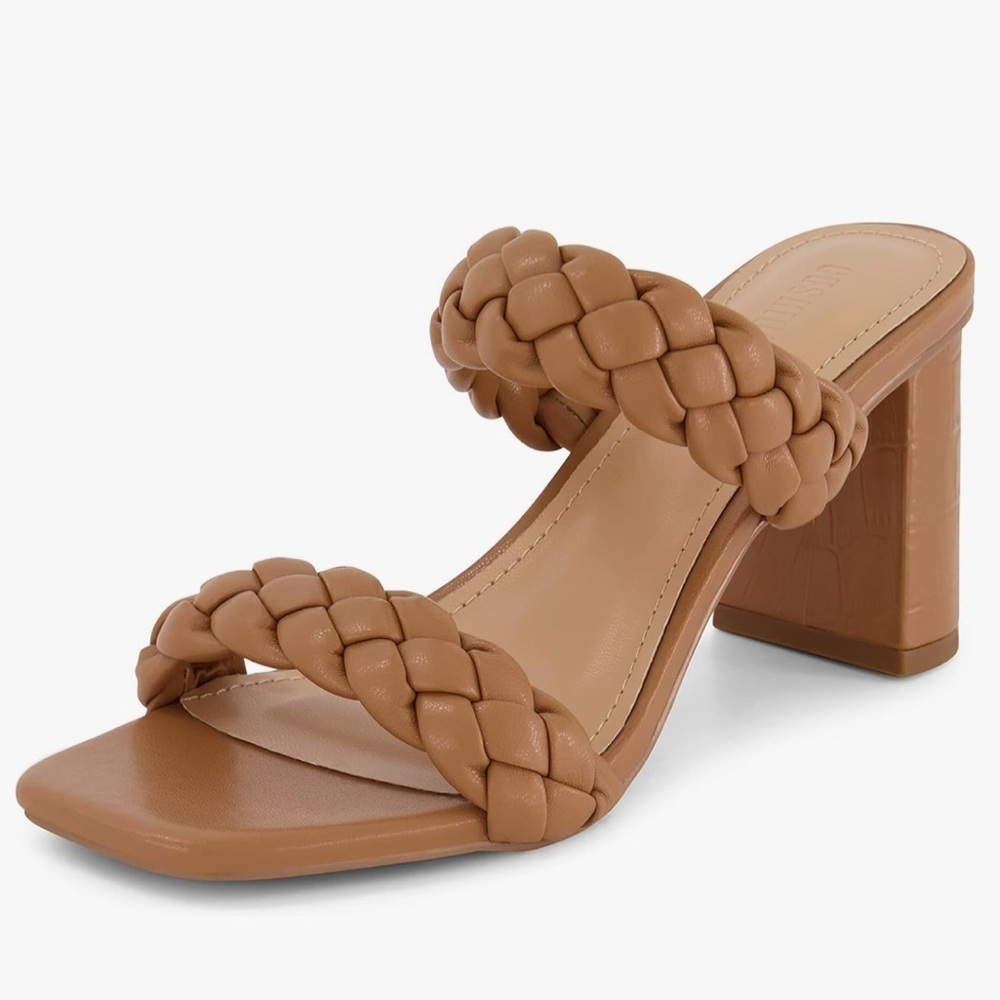 Braided block heel sandals